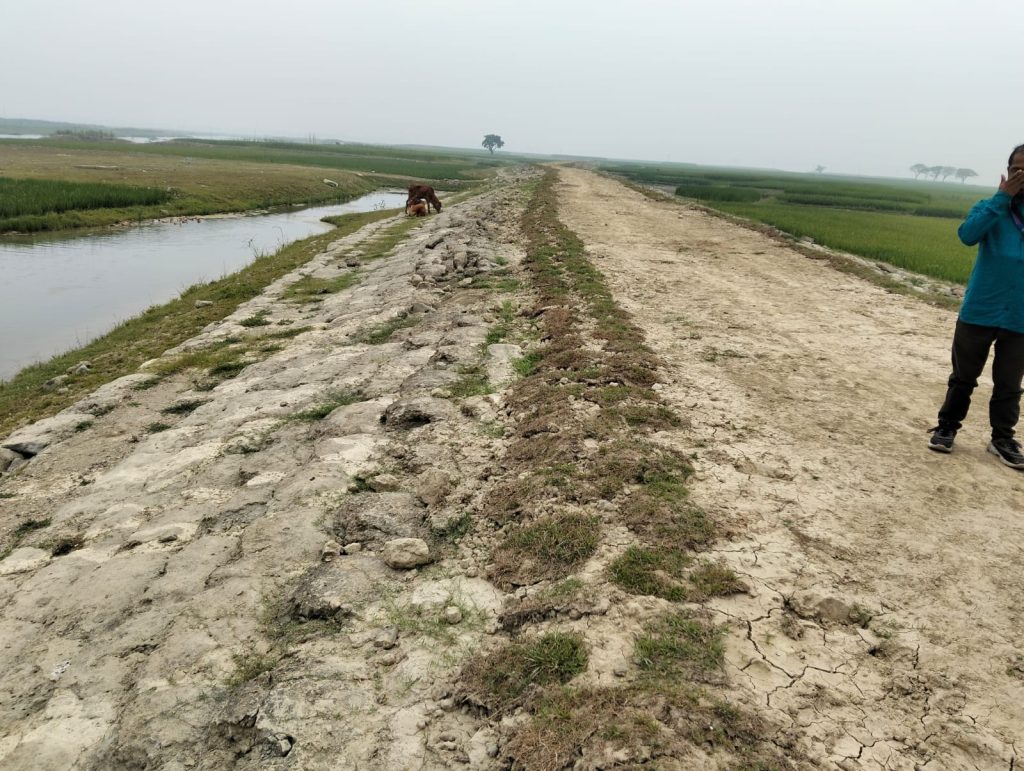 কিশোরগঞ্জে হাওরে টেকসই বেড়িবাঁধ নির্মাণে খুশি কৃষকরা